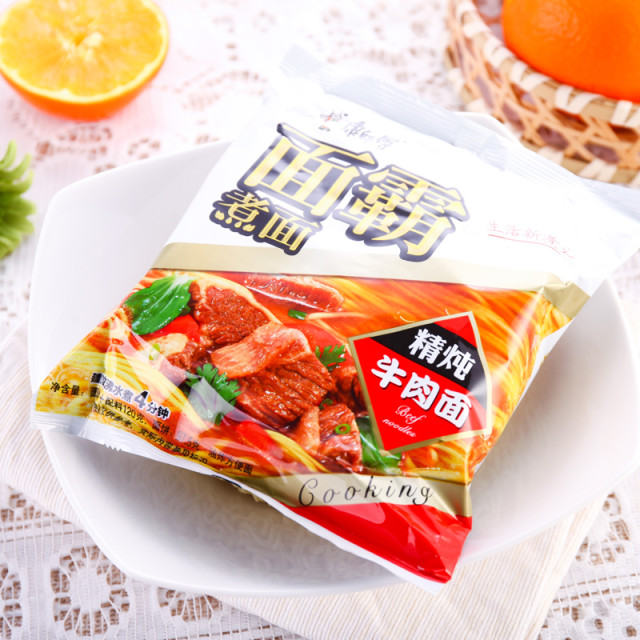 康师傅面霸煮面精炖牛肉面五包入120克*5包/组