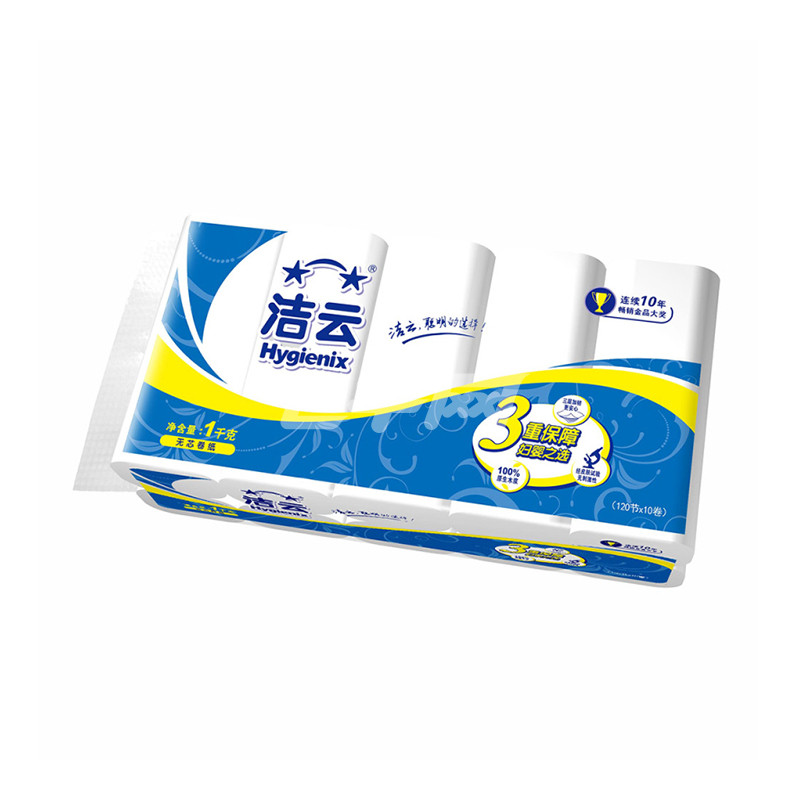 洁云 加韧无芯卷筒卫生纸120节-10卷装【价格，正品，报价】-飞牛网