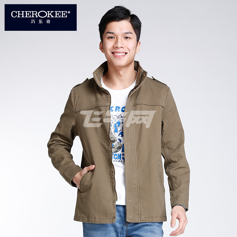 奇CHEROKEE春装男水洗外套629231 绿卡其