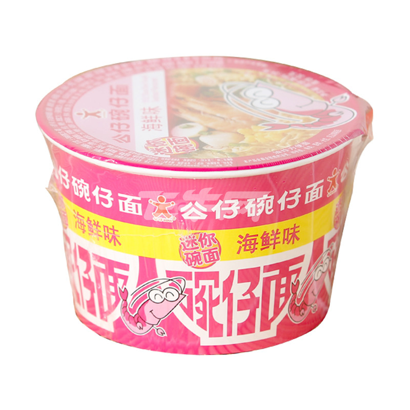 公仔迷你海鲜碗面34g_辣海鲜面_海鲜公仔面(2)