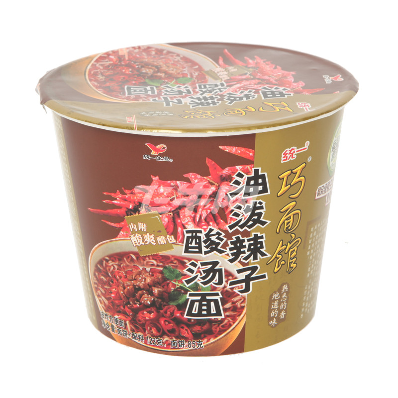统一巧面馆油泼辣子酸汤面122g/桶