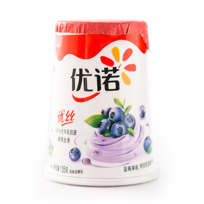 优诺 优丝风味发酵乳(蓝莓果粒 135克/杯