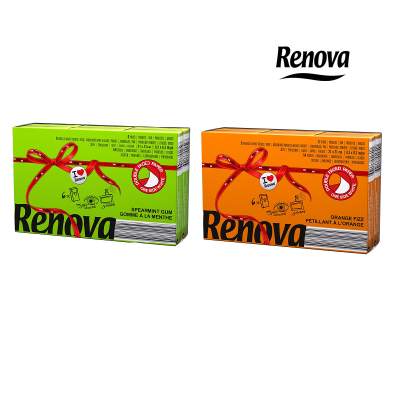 renova 瑞诺瓦之爱 彩色香氛双拼(彩 白)手帕纸 薄荷草绿 活力甜橙 3