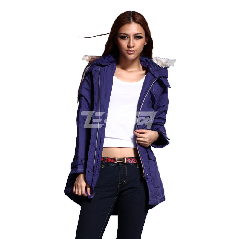 唐狮(TonLion) 女中长棉衣 107401035 灰紫色 