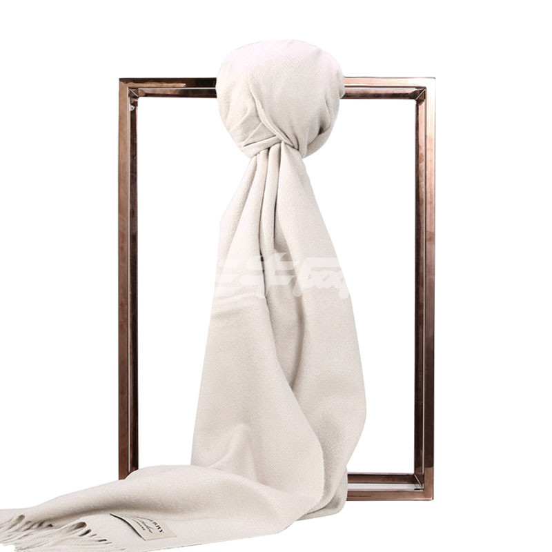 巴宝莉 Burberry 纯色羊绒围巾 Logo经典徽标 1