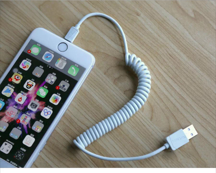 HONESTDA 苹果6接口140cm伸缩线 USB充电器线 iPhone6数据线 iPhone5s iPhone6s plus ipad4数据充电器线 TL032 灰色