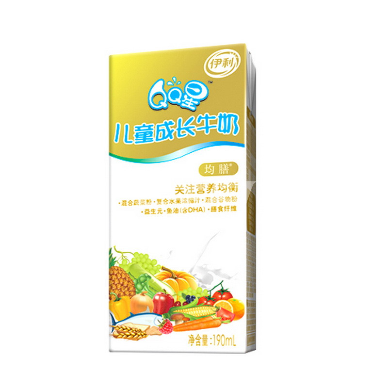 【生鲜仓出货】伊利qq星儿童成长牛奶均膳型190ml*15