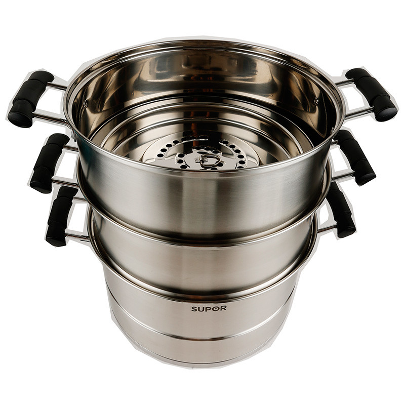 苏泊尔蒸滋味不锈钢三层复底蒸锅28cm sz28a1