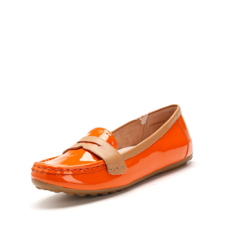 蜜娅莉miyayami 牛漆皮透气垫休闲鞋 502sfme16 桔 36