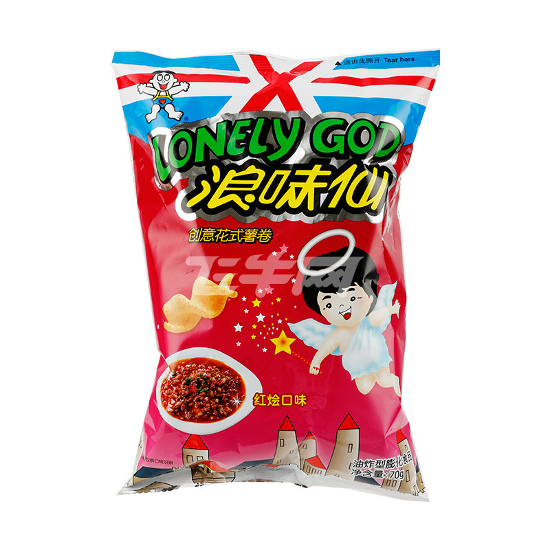 旺旺 浪味仙创意花式薯卷(红烩口味) 70g/袋