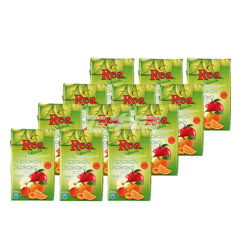 希腊进口 莉亚/rea 什锦(3种)果汁饮料 250ml*12罐