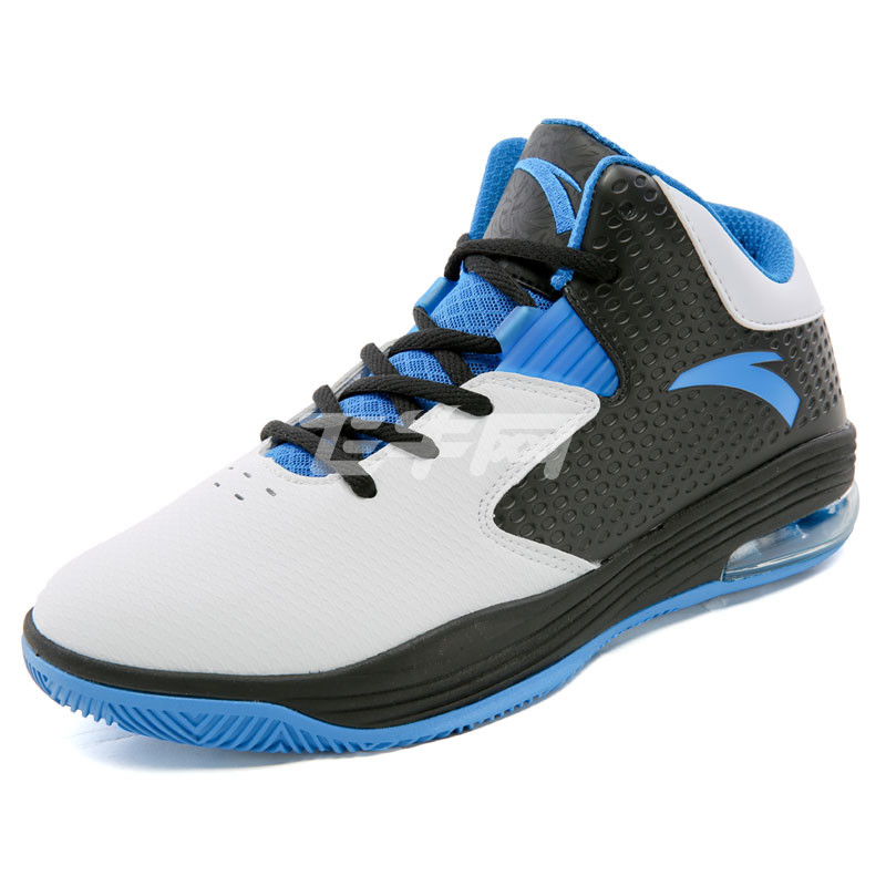 新款正品耐磨防滑减震气垫高帮霸道运动鞋 11431115 安踏白/黑/宝蓝