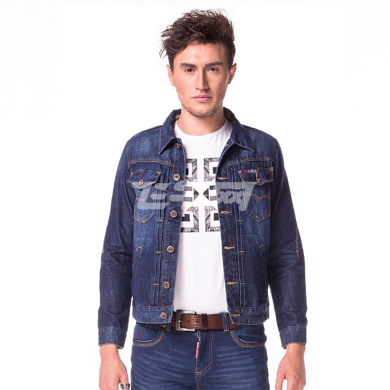 bso小魔怪 2015年秋冬新款外套男装休闲牛仔外套浅蓝色 151135421浅蓝