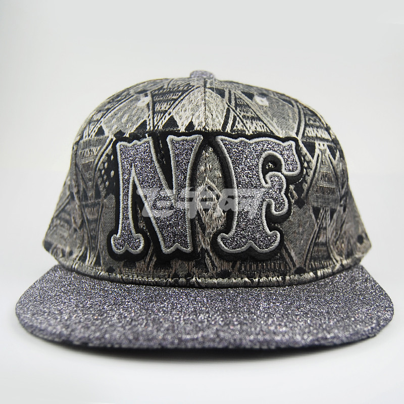 lenle 伶俐正品 韩版嘻哈帽 时尚成人板帽男女通用平沿帽子 银灰