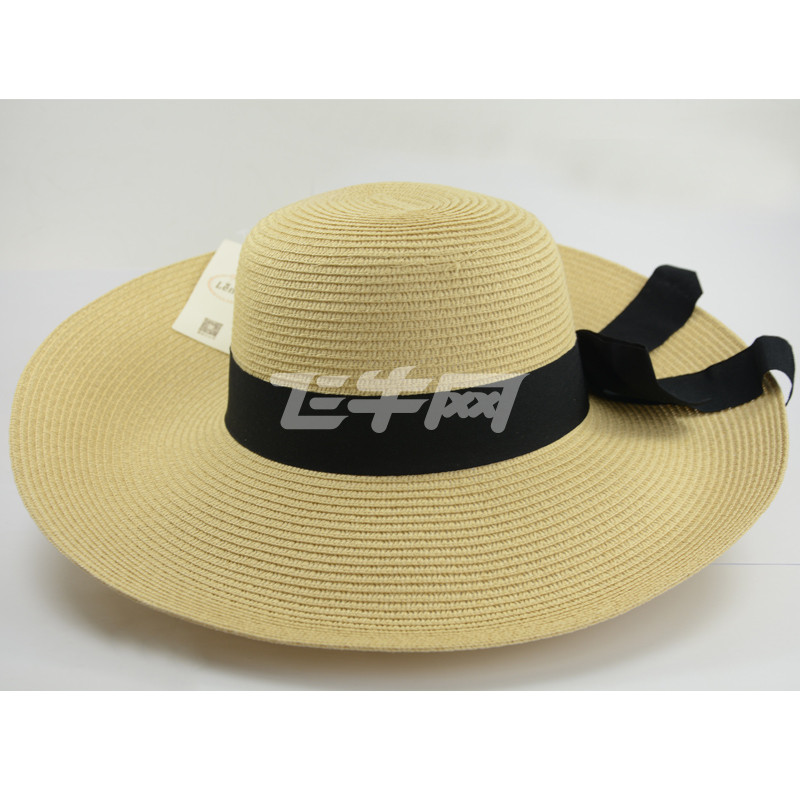 伶俐lenle 大檐沿草帽太阳帽 米白色