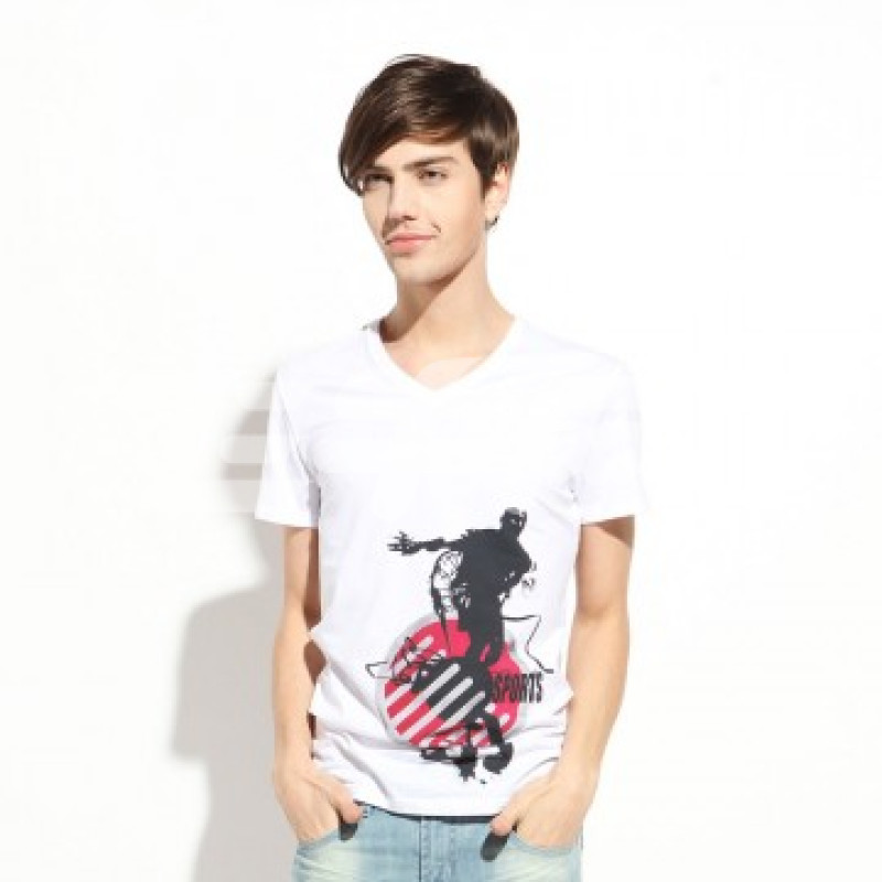 tony jeans 男式运动休闲v领衫 1213209940 白色90 xxl