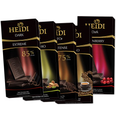 罗马尼亚进口heidi赫蒂黑浓巧克力 休闲零食品盒装80g